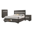 Bowery Hill 3-Piece Wood Queen Bedroom Set with Storage in Gray