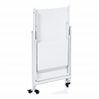 Bowery Hill Metal Foldable Serving Cart with White Finish and 2 Shelves