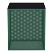 Bowery Hill Green Side Table with Tempered Glass Top and Steel Mesh