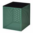 Bowery Hill Green Side Table with Tempered Glass Top and Steel Mesh