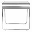 Bowery Hill Contemporary Glass and Chrome End Table with Mirrored Shelf