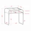 Bowery Hill Contemporary Glass and Chrome End Table with Mirrored Shelf