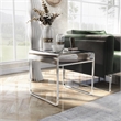 Bowery Hill Contemporary Glass and Chrome End Table with Mirrored Shelf