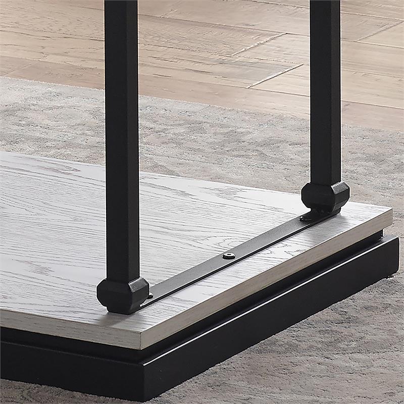 Bowery Hill Transitional Wood Coffee Table with 1 Shelf in Antique White