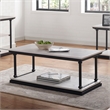 Bowery Hill Transitional Wood Coffee Table with 1 Shelf in Antique White