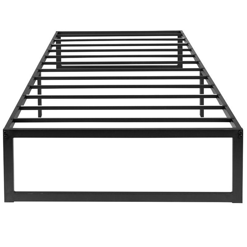 Bowery Hill 14 Inch Twin Black Metal Platform Bed Frame for Modern Spaces