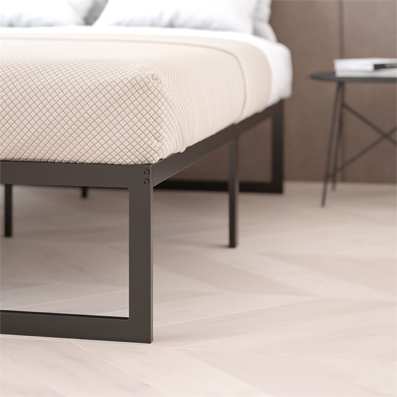 Bowery Hill 14 Inch Twin Black Metal Platform Bed Frame for Modern Spaces