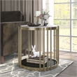 Bowery Hill Contemporary Metal 1-Shelf End Table in Antique Brass