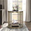 Bowery Hill Contemporary Metal 1-Shelf End Table in Antique Brass