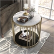 Bowery Hill Contemporary Metal 1-Shelf End Table in Antique Brass