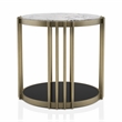 Bowery Hill Contemporary Metal 1-Shelf End Table in Antique Brass