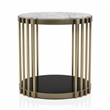Bowery Hill Contemporary Metal 1-Shelf End Table in Antique Brass
