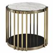 Bowery Hill Contemporary Metal 1-Shelf End Table in Antique Brass