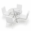 Bowery Hill 5-Piece Metal Dining Table Set in Chrome Finish