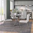 Bowery Hill 5-Piece Metal Dining Table Set in Chrome Finish