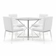 Bowery Hill 5-Piece Metal Dining Table Set in Chrome Finish