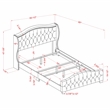 Bowery Hill Full Upholstered Button Tufted Fabric Bed in Dark Gray