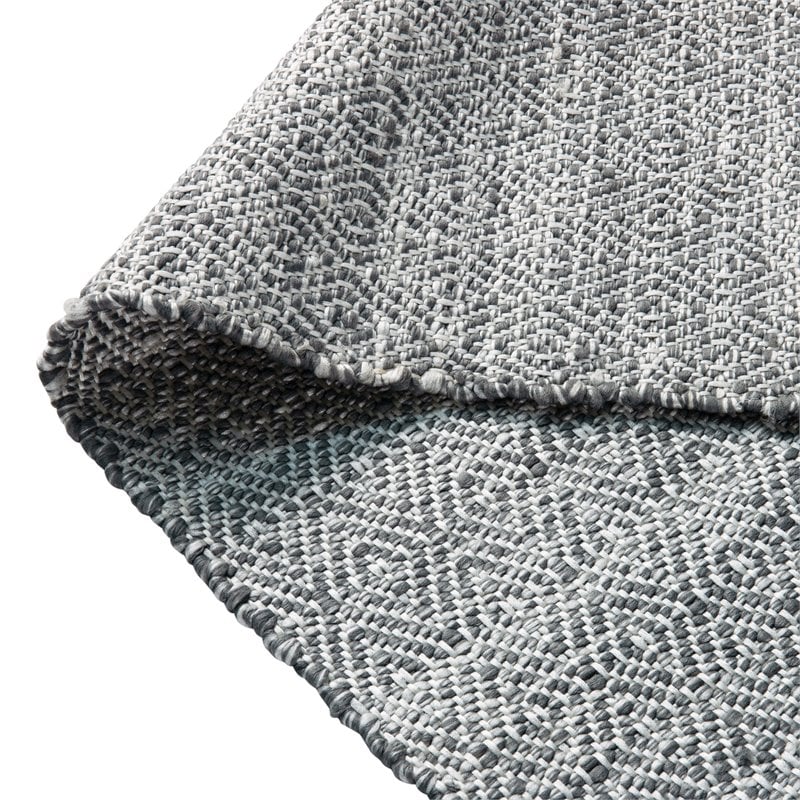 Bowery Hill 89 x 58 Handwoven Diamond Motif Fabric Area Rug in Grey