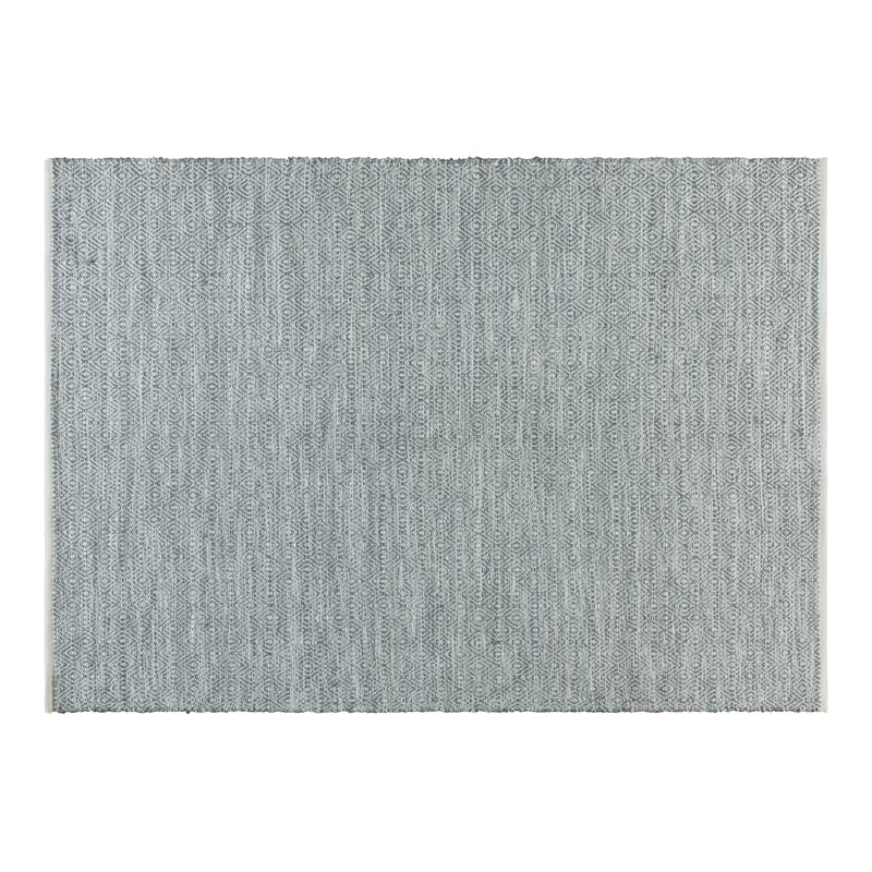 Bowery Hill 89 x 58 Handwoven Diamond Motif Fabric Area Rug in Grey