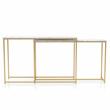 Bowery Hill Metal 2-Piece Nesting Sofa Table Set in Gold and White