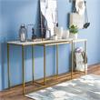 Bowery Hill Metal 2-Piece Nesting Sofa Table Set in Gold and White