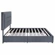 Bowery Hill Platform Fabric Full Bed with Drawers in Gray