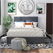 Bowery Hill Platform Fabric Full Bed with Drawers in Gray