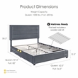 Bowery Hill Platform Fabric Full Bed with Drawers in Gray