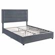 Bowery Hill Platform Fabric Full Bed with Drawers in Gray