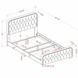Bowery Hill Brown Button Tufted Queen Bed with Wood Frame