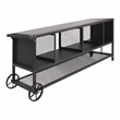 Bowery Hill Industrial Metal Multi-Functional TV Stand in Gray