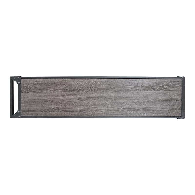 Bowery Hill Industrial Metal Multi-Functional TV Stand in Gray