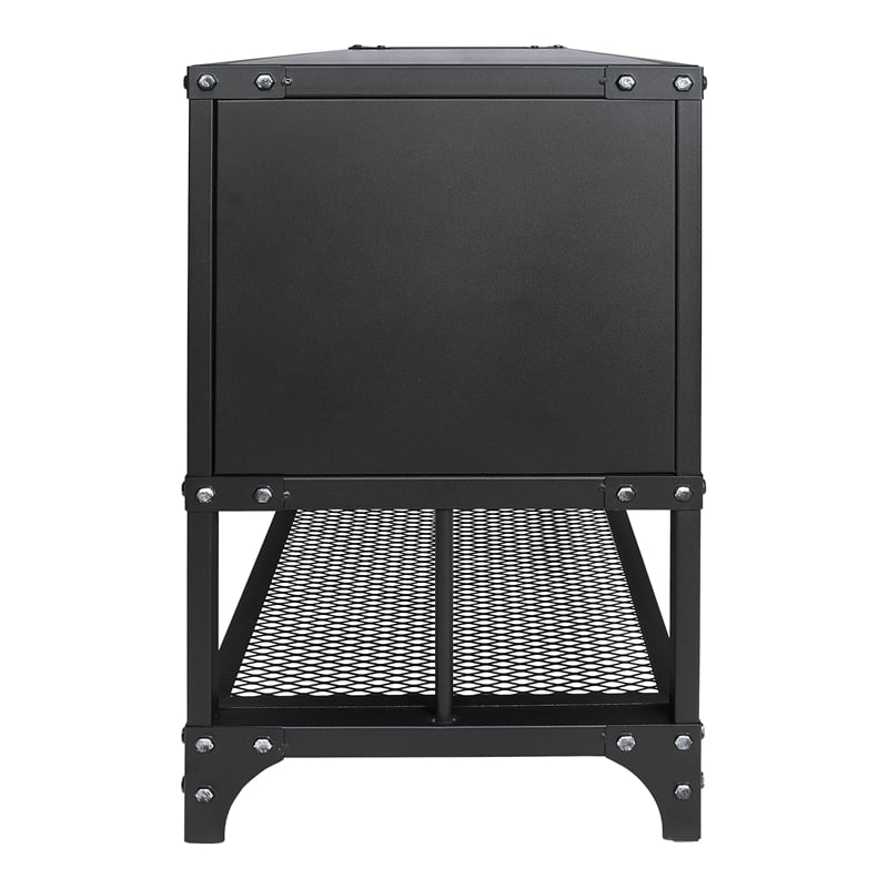 Bowery Hill Industrial Metal Multi-Functional TV Stand in Gray