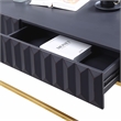Bowery Hill Metal 2-Drawer Coffee Table in Antique Blue & Gold Finish