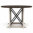 Bowery Hill Rustic Wood Round Dining Table in Antique White Finish