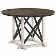 Bowery Hill Rustic Wood Round Dining Table in Antique White Finish