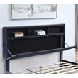 Bowery Hill Upholstered Gray Storage Queen Bed Frame with USB Port