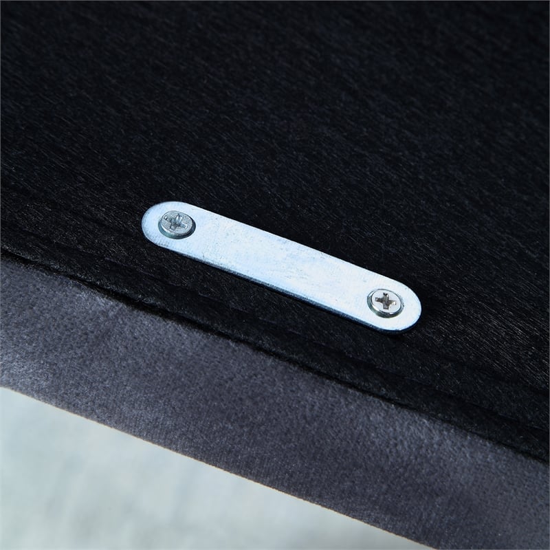 Bowery Hill Upholstered Gray Storage Queen Bed Frame with USB Port