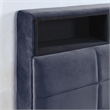 Bowery Hill Upholstered Gray Storage Queen Bed Frame with USB Port