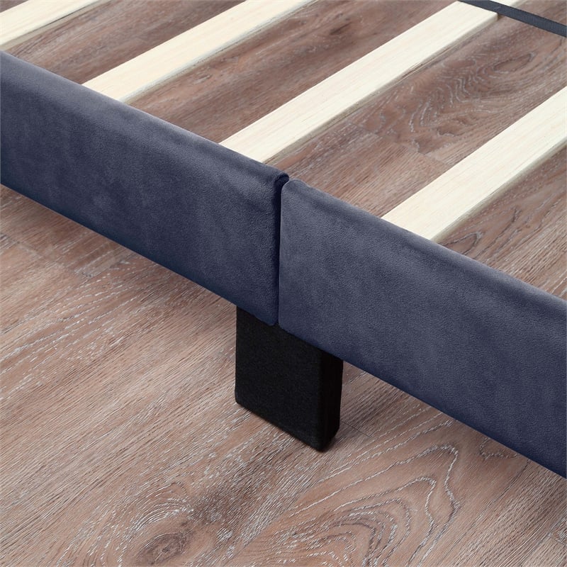 Bowery Hill Upholstered Gray Storage Queen Bed Frame with USB Port