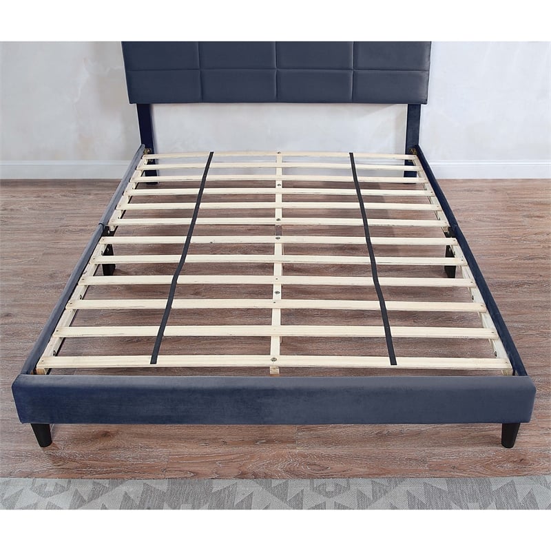 Bowery Hill Upholstered Gray Storage Queen Bed Frame with USB Port