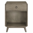 Bowery Hill Mid-Century 1-Drawer Wooden Side Table in Grey Finish