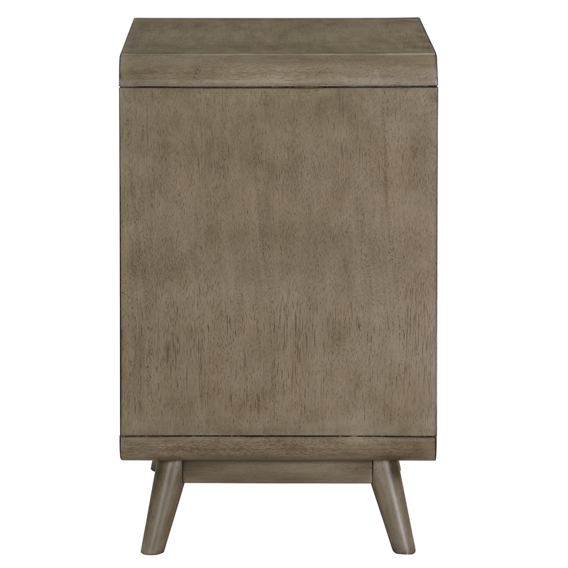 Bowery Hill Mid-Century 1-Drawer Wooden Side Table in Grey Finish