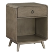 Bowery Hill Mid-Century 1-Drawer Wooden Side Table in Grey Finish