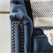 Bowery Hill Transitional Fabric Tufted Sofa with Nailhead Trim in Blue