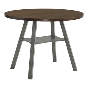 Bowery Hill Wood Drop-Leaf Counter Height Table in Oak and Light Gray