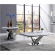 Bowery Hill Glam Metal 2-Piece Coffee Table Set with Chrome Finish