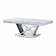 Bowery Hill Glam Metal 2-Piece Coffee Table Set with Chrome Finish