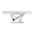Bowery Hill Glam Metal 2-Piece Coffee Table Set with Chrome Finish