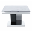 Bowery Hill Glam Metal 2-Piece Coffee Table Set with Chrome Finish